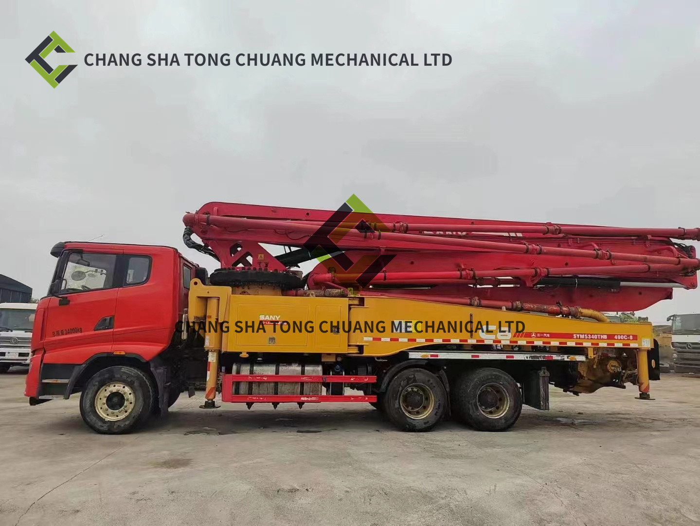 In 2021 Sany SYM5350THB1E Chassis 49 M Concrete Pump Truck 5 Cylinders And 5 Masts