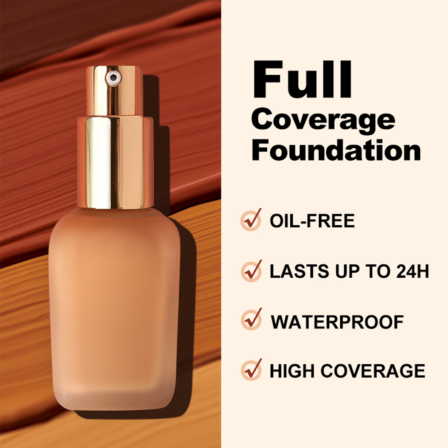 Cruelty-Free Low Moq Private Label Matte Foundation Custom Logo Long Lasting Liquid Foundation Beauty Products