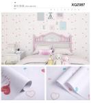 Romantic Heart-Shaped Self-Adhesive Wallpaper for Modern Cartoon Design Bedroom