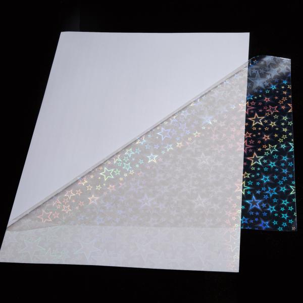 Star Patterns A4 Size Self-adhesive Cold Holographic Lamination Film Waterproof Inkjet Print Ready