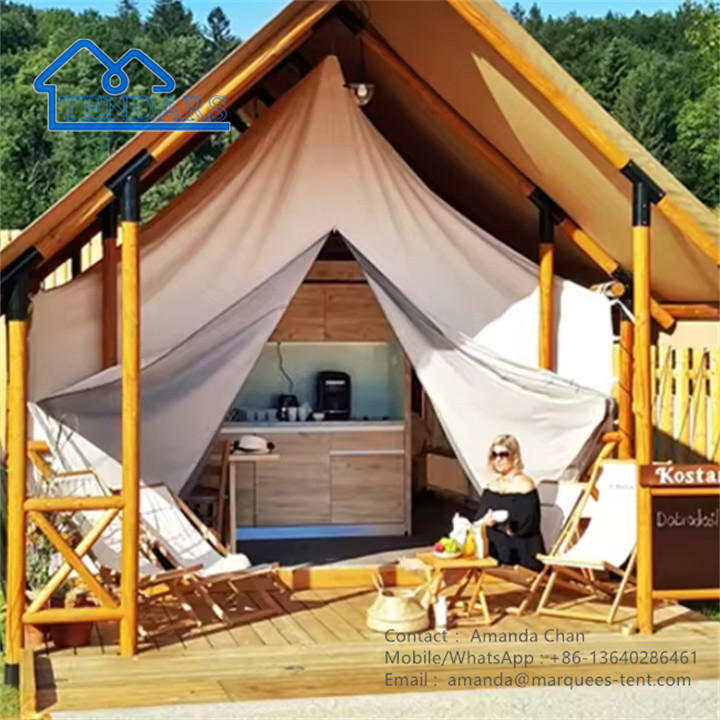 Outdoor Canvas Mobile Safari Living Resort Glamping Tent Luxury Hotel