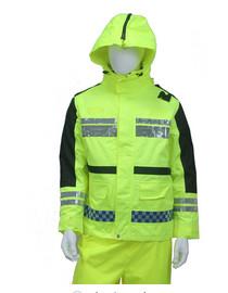 China Heavy Duty PPE Raincoat Long Waterproof Hi Vis Rain Coat 0.28mm Thickness wholesale