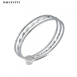 China Circle 5.8cm 23g Silver Crystal Bracelet Rhodium Boho Crystal Bangle Bracelet SGS on sale