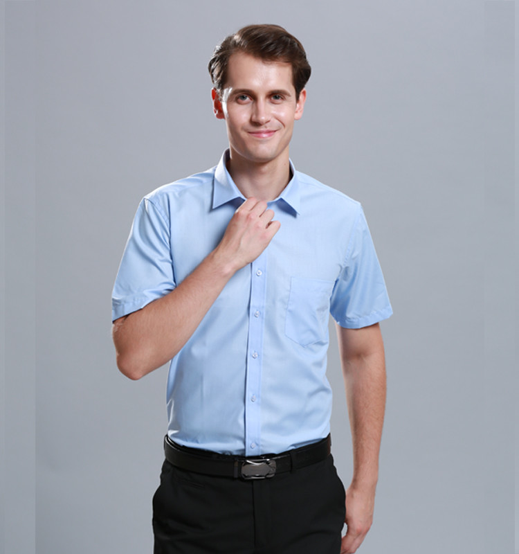 Blue Breathable Office Work Uniforms Plus Size New Design Yarn Dyed Technics