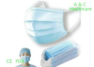 China 3 Ply Non Woven Disposable Earloop Face Mask Fluid Resistant 8 Gsm - 260 Gsm wholesale