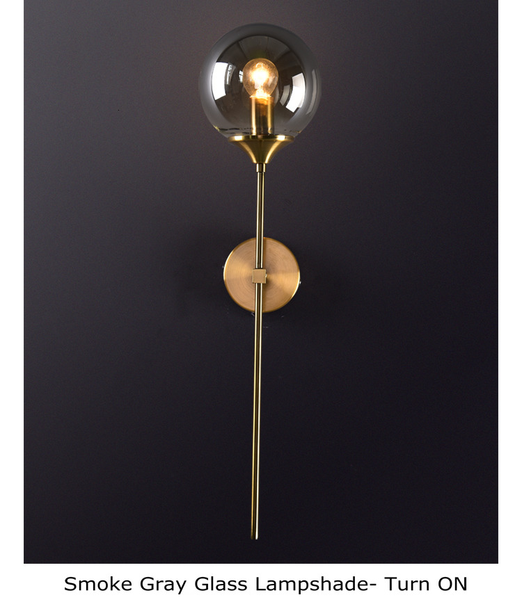 Rose Gold Color glass ball wall sconce for Corridor Living room Studio Bedroom ( WH-OR-07）