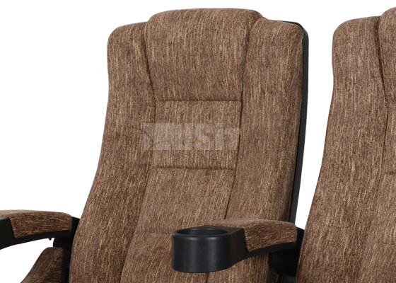 Acrylic Fabric Fixed Leg Commercial Theater Seating 90 Upward Degree Movable Amrest Design