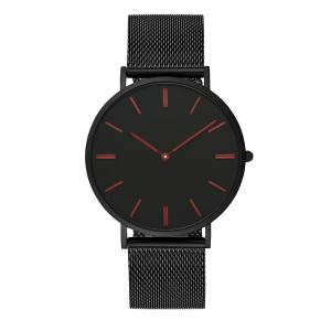 China Blank Face Black Stainless Steel Mens Watch With Quick Change Mesh Band wholesale