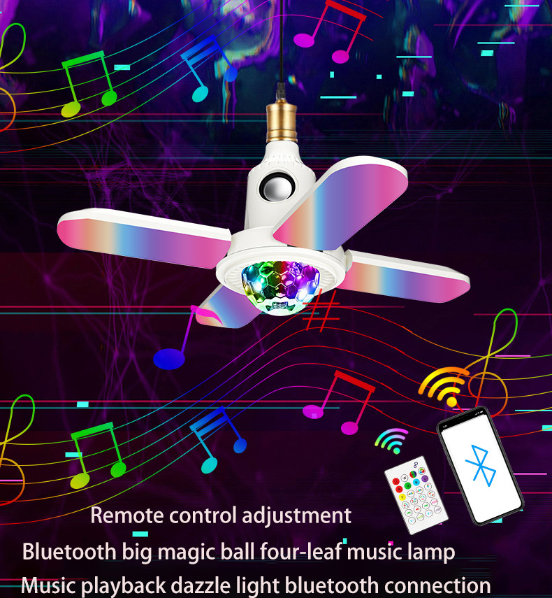Music Playing LED E27 Bluetooth Light Bulb Speaker With RGB Controller