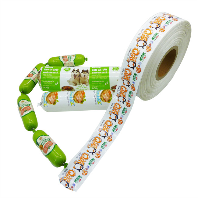 White Colour Flexography Printed Plastic Sausage Casings For Sausages