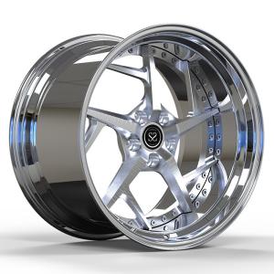 China Volvo XC90 B5 2021 20x9.0 Custom 2-PC Rims Polished Lip+Brushed Disc wholesale