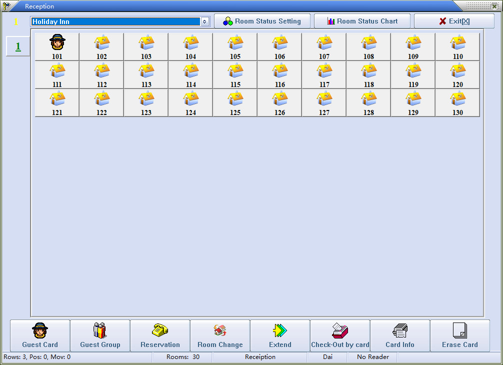 AA Alkaline Key Card Door Locks Handle DSR 217 Free Management Software