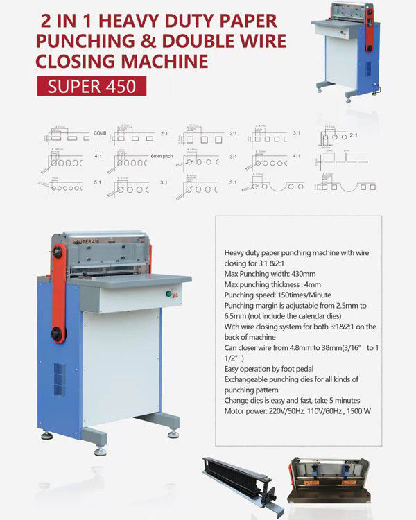 NANBO 2.5-6.5mm Margin Heavy Duty Paper Punching Machine For Industry