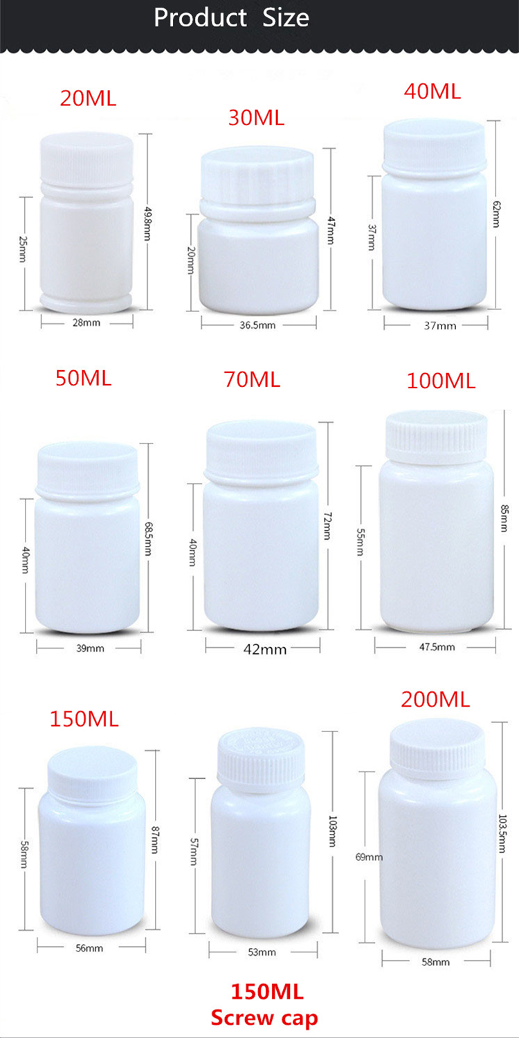 White UMETASS 112ML Small Empty Bottle For Storage Pill Tablets Capsule Medicine Container With Children's Lock Cap