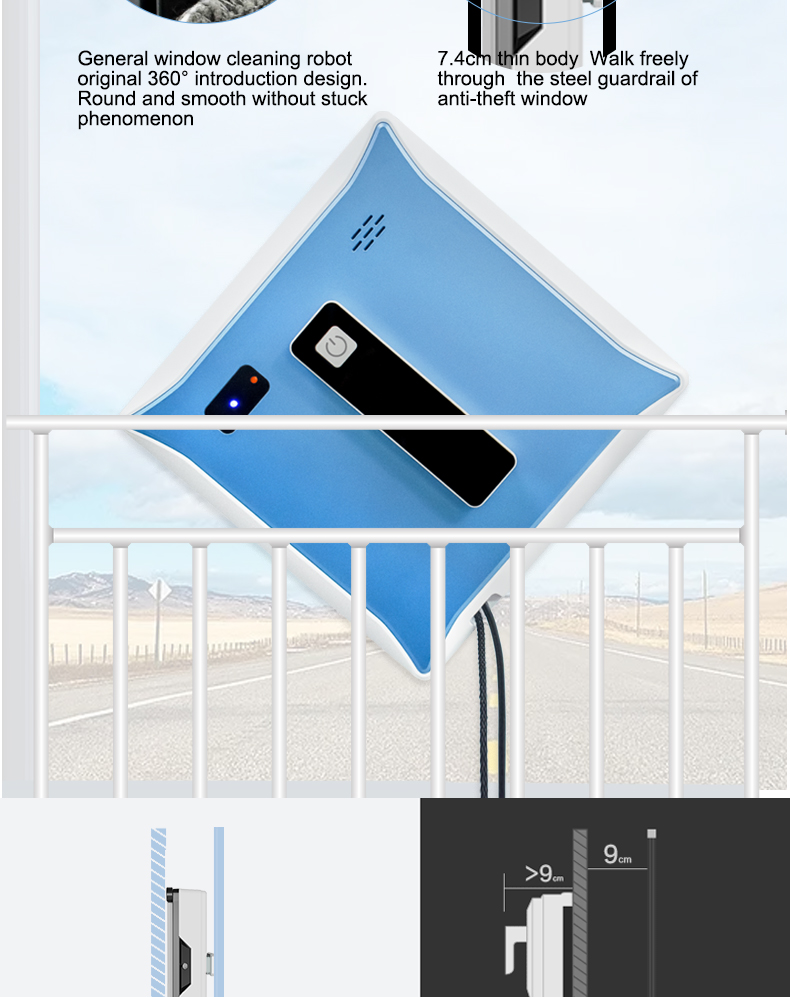 Custom Label Dual Ultrasonic Spray Glass Window Cleaner Robot for Smart Home Cleaning