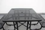 Metal Outdoor Picnic Tables Bench Set Square Shape For Park