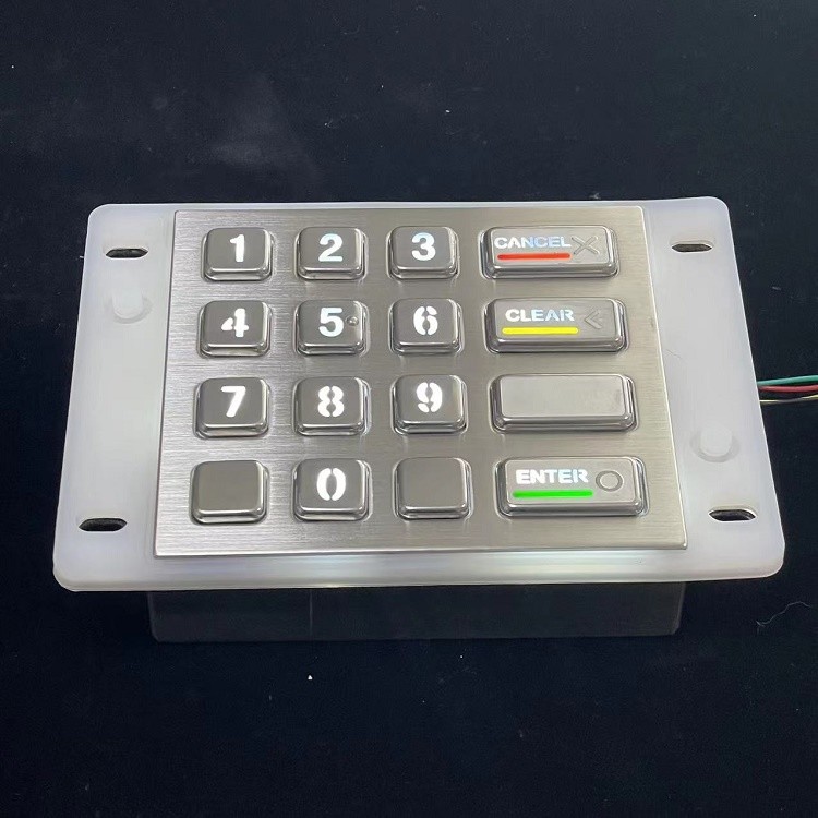 Waterproof Backlit Numeric Keypad Stainless Steel Luminous Metal GZ-B009083