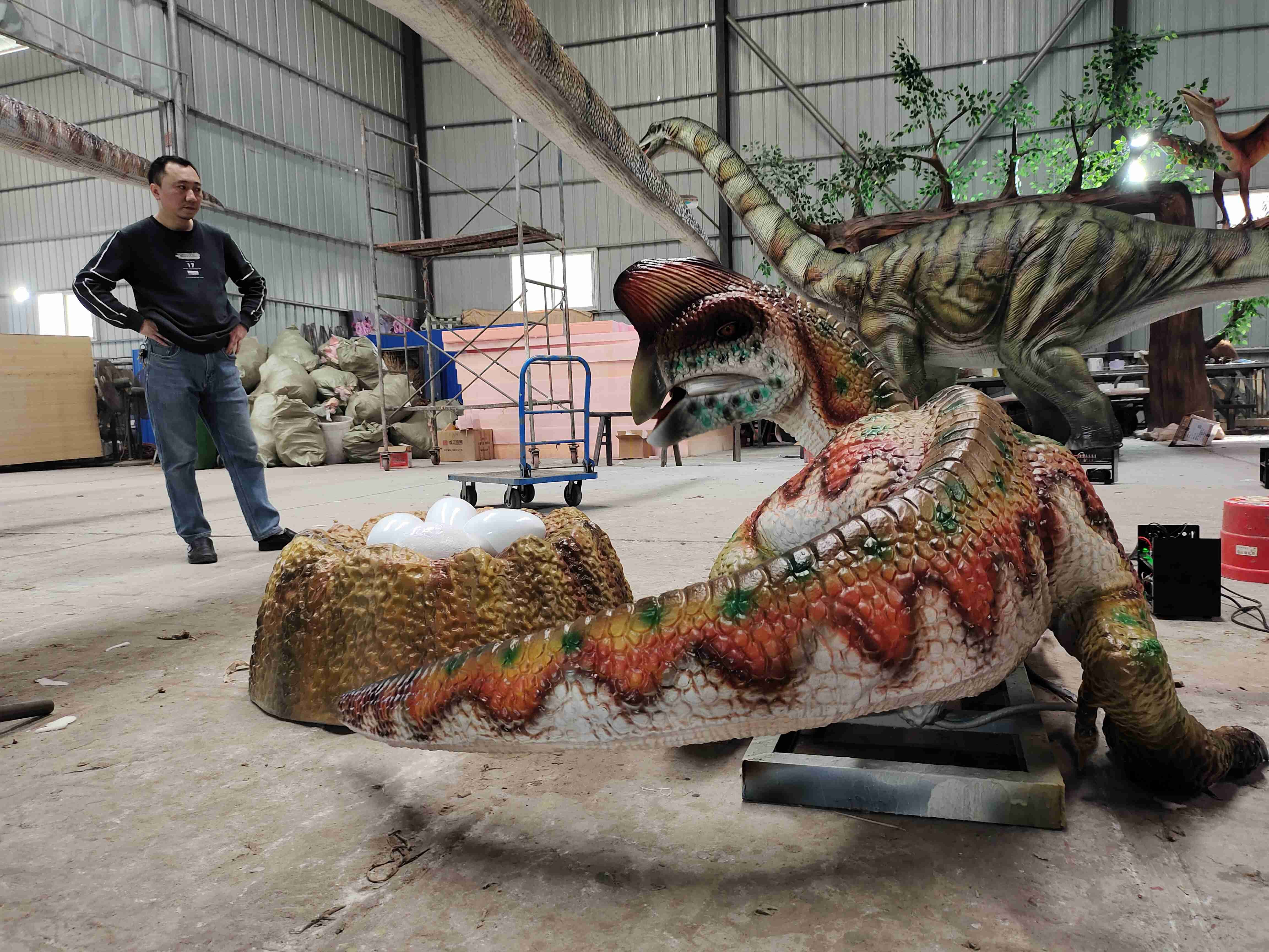 Water Park Electric Dinosaur Equipment Life Size Simulation Dinosaur Decoration