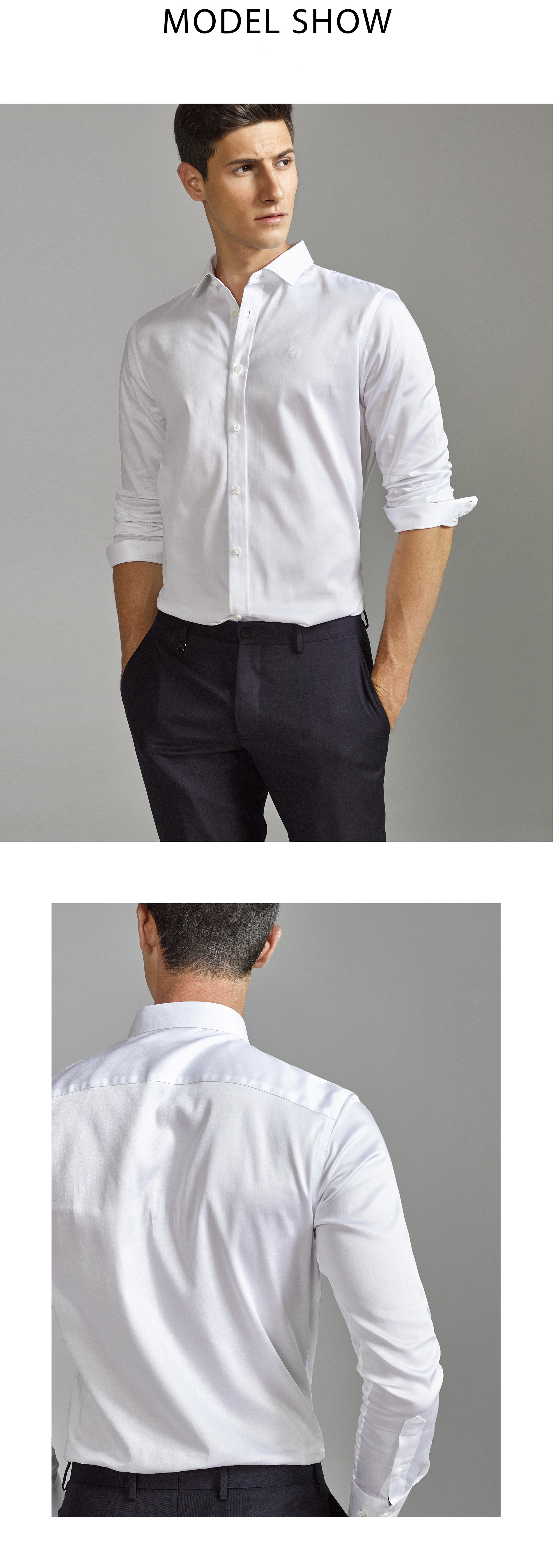 Covered Button Closure Type Long Sleeve Men's Clothing Dress Shirts for and Comfort