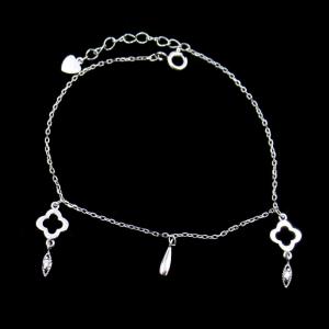 China Vintage 925 Silver Jewelry CZ Cubic Zirconia Bracelet 18K Gold / Rose Gold Plating wholesale
