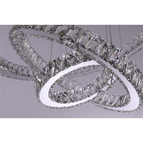 3 Halo Lighting LED Golden Modern Ring Crystal Chandelier For Living Room Bedroom
