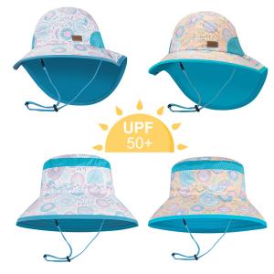 China Summer UV Protection Bucket Hat Round brim 100% Polyester 46cm for babys wholesale