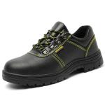 Black Steel Toe Shoes Syntactic / Rubber Material Safety Shoes