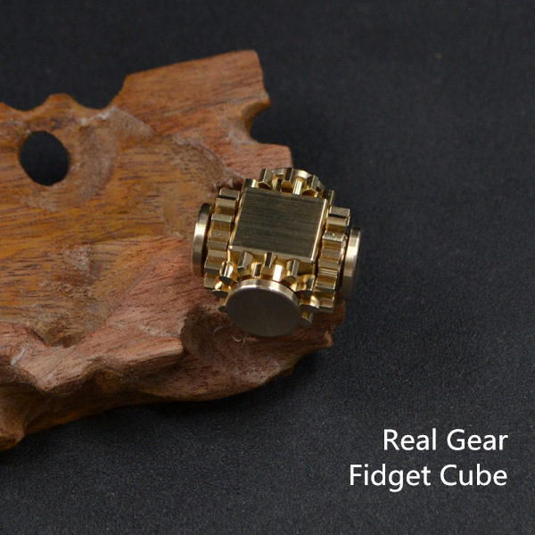 Other Classic Toys Brass Gear Linkage Decompression Real Gear Cube Fingertip Gyroscope