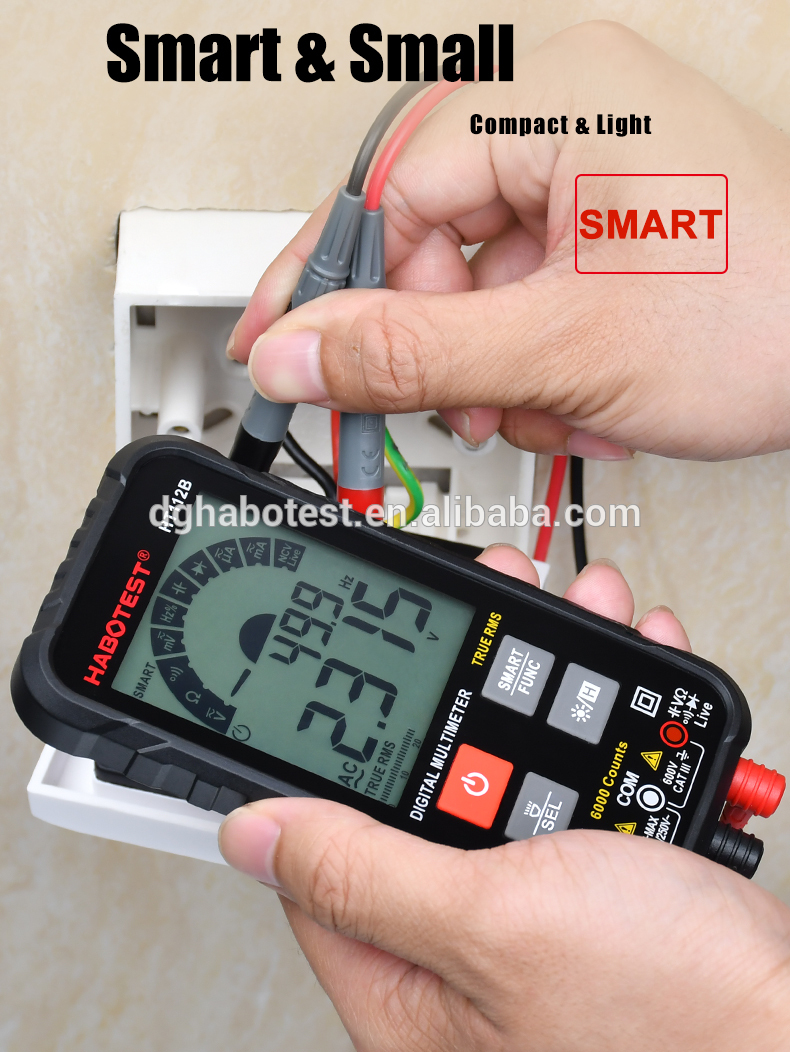 600A 600V 2xCR2302 Batteries Red Smart Tester Digital