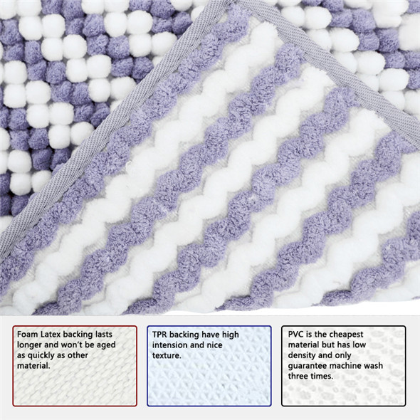 Classic Pile Weight 1.3cm Anti Slip Bath Mat Washable Shower Mat