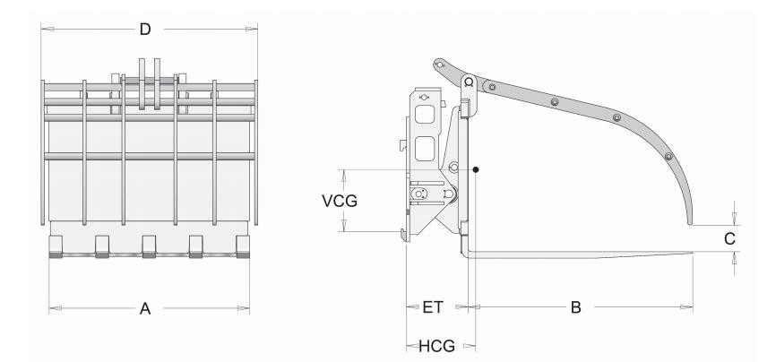 4000kg Hinged Broke Handler Forklift Attachment For Chemical Fiber Waste Paper