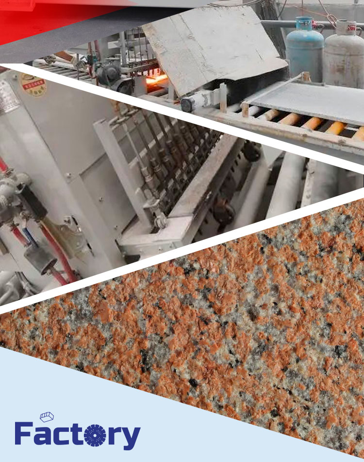 LINSING Flamed Stone Finish Processing Machine for Chiseled Rough Picking Granite Slab