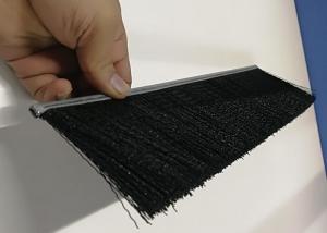 China Nylon Bristle Metal Channel Strip Brushes Aluminium Holder For Dust Removal wholesale