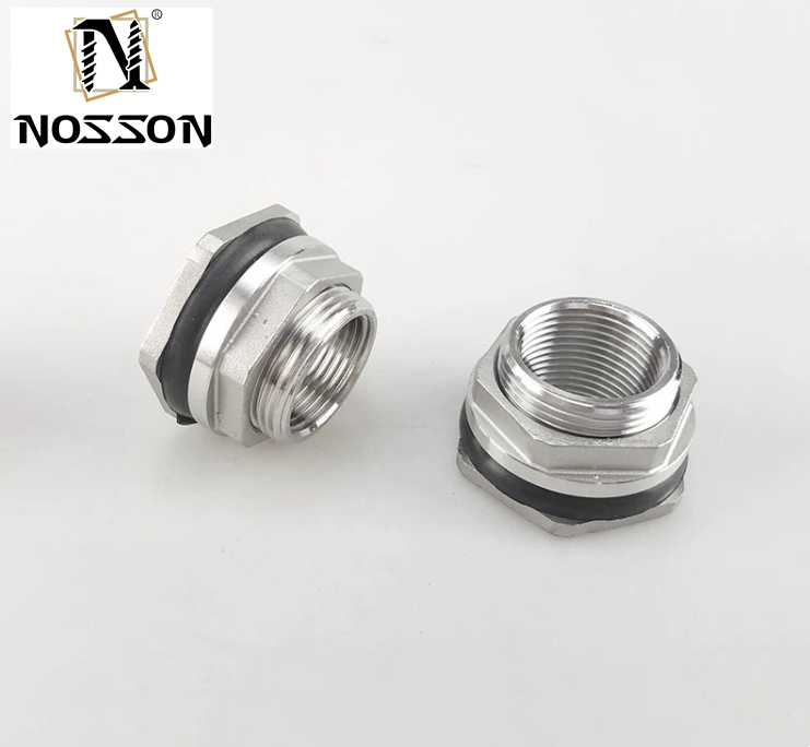 Customized Support 150lb Stainless Steel 304 Water Tank Bulkhead Fitting Weldless Type with NPT Thread and Casting Design