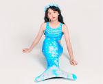 Ultra Shiny Childrens Mermaid Tails , Baby Mermaid Tail Green White Color