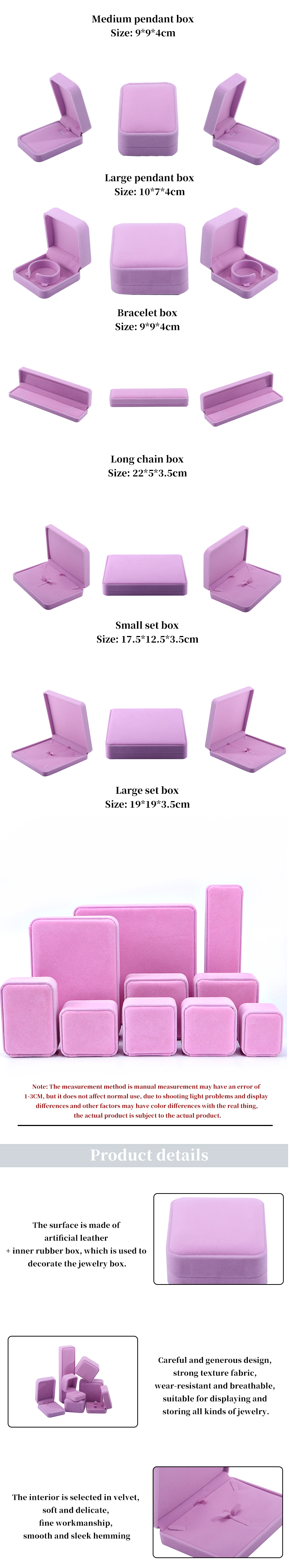 Wholesale Manufacturing Luxury Jewellery Box packaging Personalized Custom high end Necklace Bracelet Earrings Ring Packaging Velvet Jewelry Box with