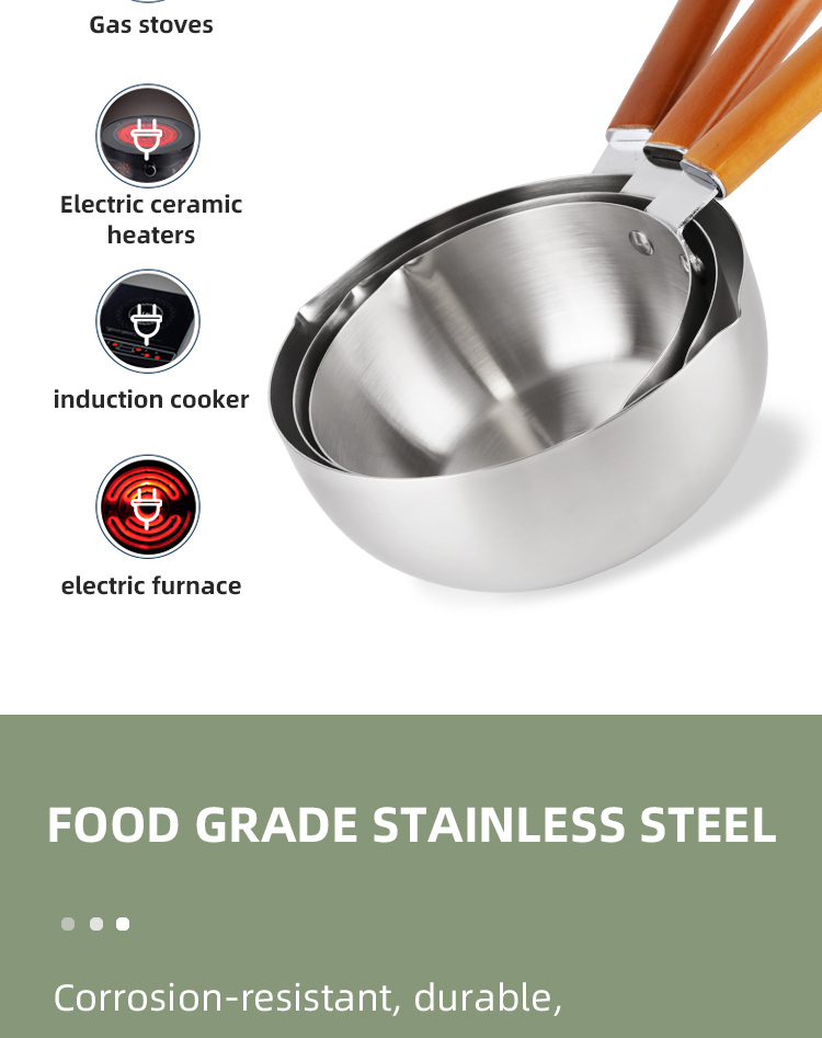 Humanized Japanese Sauce Pan Kitchen Cooking Non Stick Milk Boiling Pot