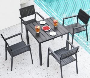 China Tea Break / Coffee Time / Eating Plastic Wood Outdoor Dining Sets wholesale