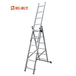 China Professional Aluminum Extension Ladder 3x7 Anti Slip EN131 GS Certified wholesale