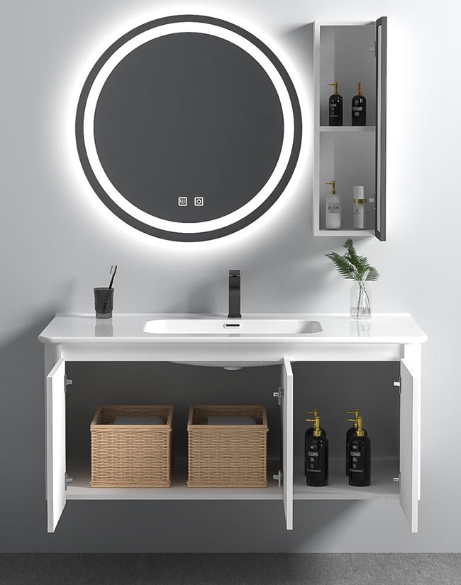 Wall Mounted Wash Basin Vanity Cabinet Waterproof For Bathroom
