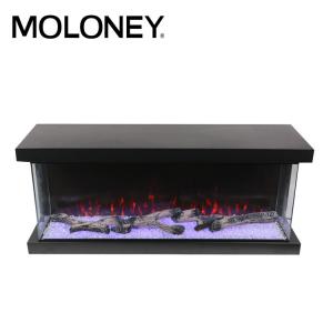 China 43'' 1100mm 3-Side Electric Firepla Black Frame Crystal Electric Fireplace wholesale