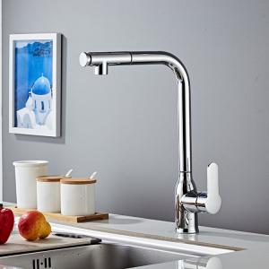 China Villa Apartment Single Hole Kitchen Faucet With Pull Down Sprayer Chrome Finish wholesale