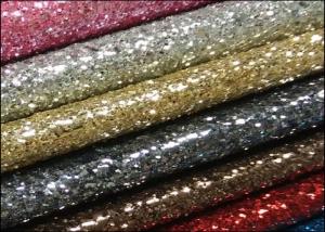 China Pu Leather Vinyl Fabric Glitter Effect Wallpaper Grade 3 With 3D Chunky Glitter wholesale
