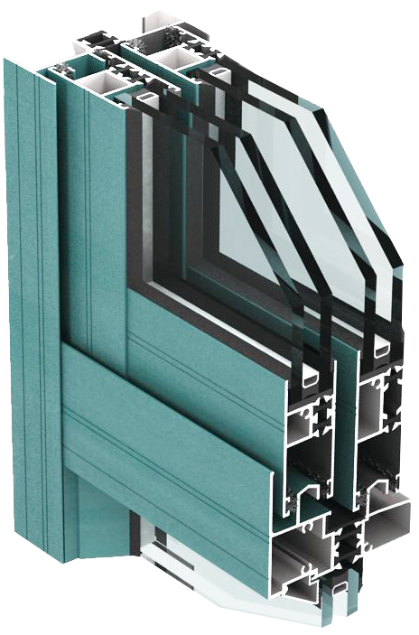 Custom Length Powder Coated Aluminum Profile Double Glasses Heat Insulation