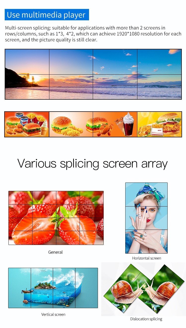 Led Backlight LCD Splicing Screen 1080p 46 Inch HD DID TV Wall LCD Panel