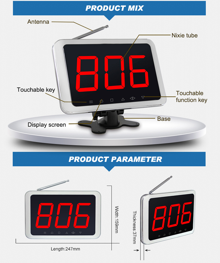 Wireless waiter buzzer call pager restaurant tools and equipment