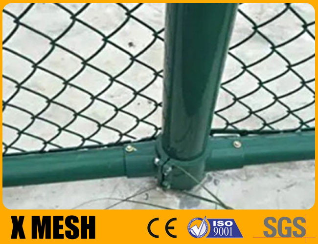 PVC Coated Wire Mesh Diamond Cyclone Chain Link Fence 5.0m For Basketball Courts