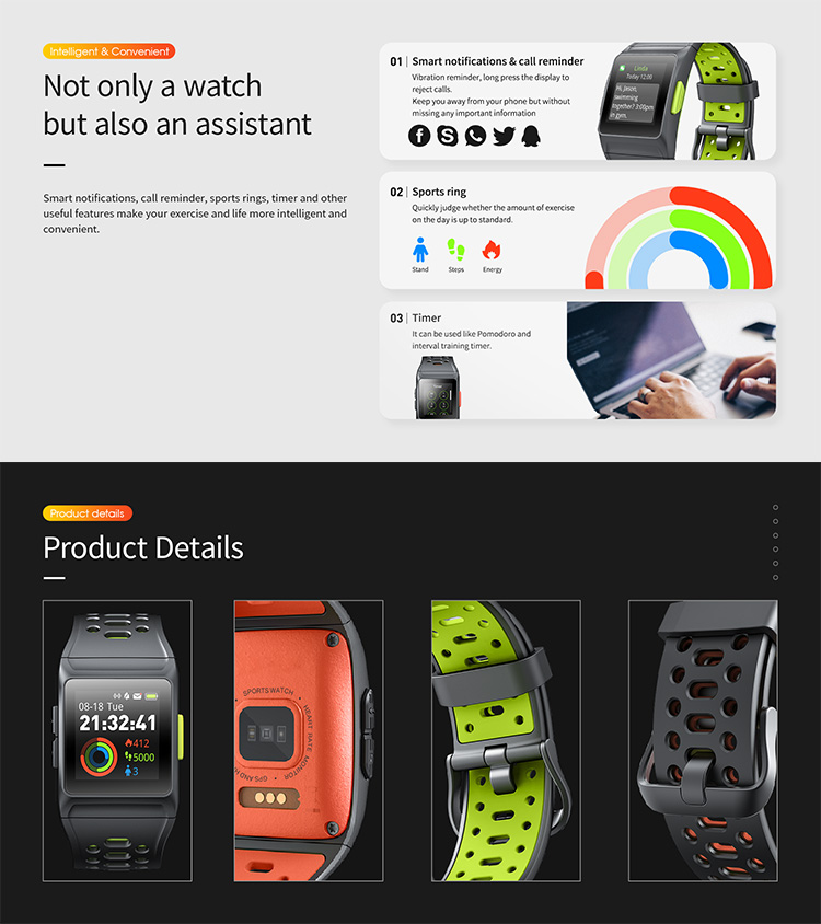 Fatigue Monitoring IPS Display Smart Positioning Watches