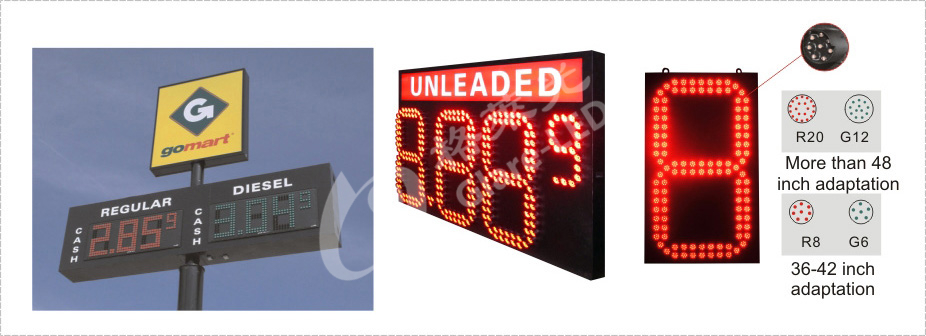 8000cd/M2 Led Digital Gas Price Sign Display Fuel Media Datasheet