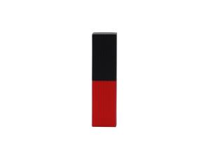 China Square Lip Balm Tubes Ribbed Aluminum Magnet Tube With Black And Red Color wholesale